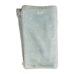 Cloud Island Mint Green White Polka Dots Baby Blanket Plush Security Lovey 30x30